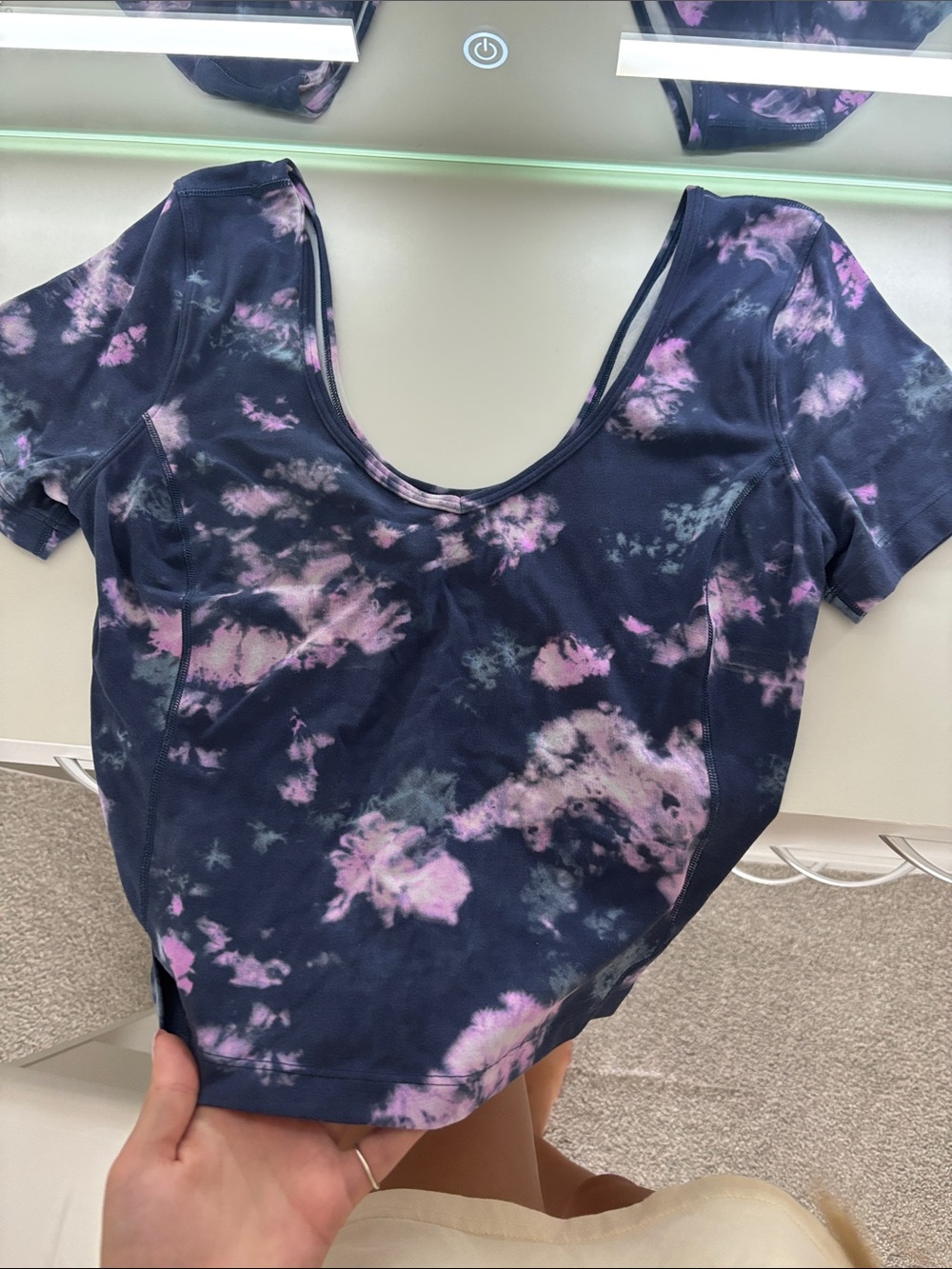 lululemon athletica Tie-Dye Scoop Crop Top — Navy & Pink